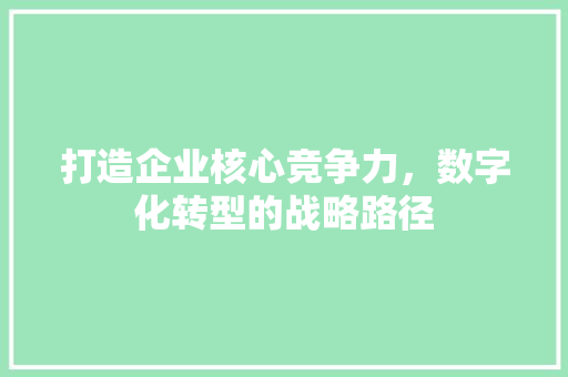 打造企业核心竞争力，数字化转型的战略路径 市场营销范文