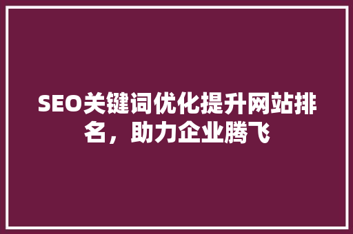 SEO关键词优化提升网站排名，助力企业腾飞
