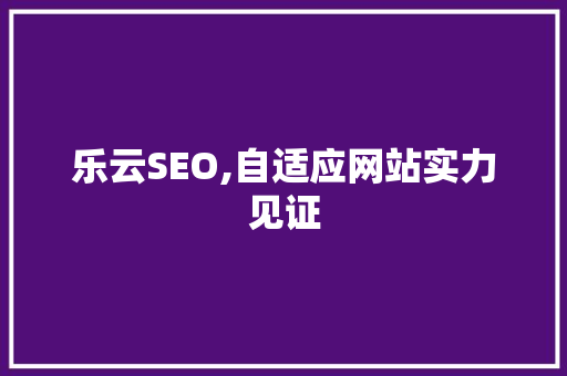 乐云SEO,自适应网站实力见证