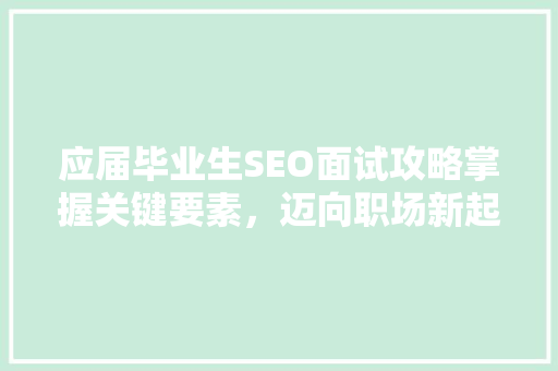 应届毕业生SEO面试攻略掌握关键要素，迈向职场新起点